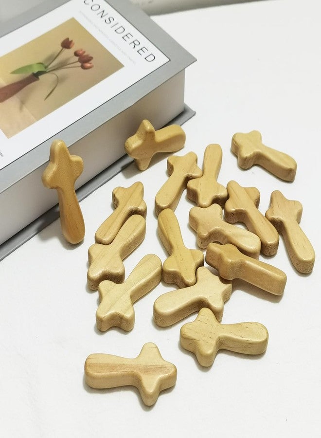 EAEDMY 12Pcs Small Wooden Pocket Crosses, Mini Portable Pine Hand Held Jesus Cross, Prayer Cross for Religious Occasion or Communion, 2.44in - Image 4